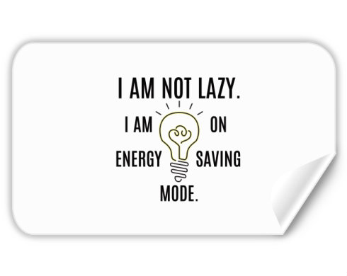 Energy saving mode Samolepky obdelník - Bílá
