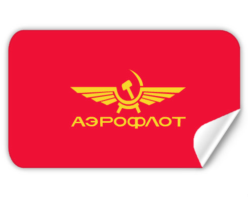 Aeroflot Samolepky obdelník - Bílá
