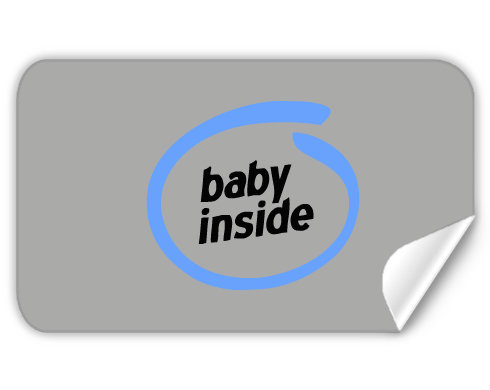 Baby Inside Samolepky obdelník - Bílá