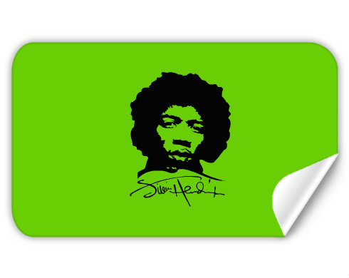 Jimi Hendrix Samolepky obdelník - Bílá