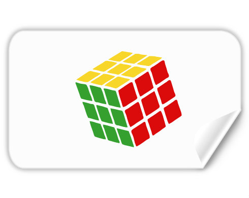 Rubikova kostka Samolepky obdelník - Bílá