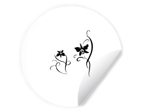 Orchidej Samolepky kruh - Bílá