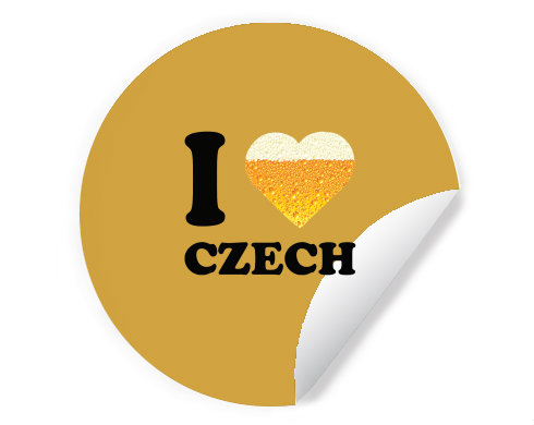 I love czech beer Samolepky kruh - Bílá