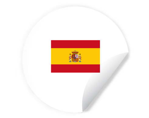 Španělská vlajka Samolepky kruh - Bílá