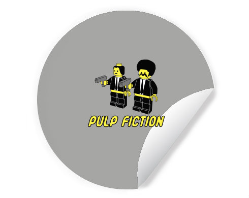 Pulp Fiction Lego Samolepky kruh - Bílá