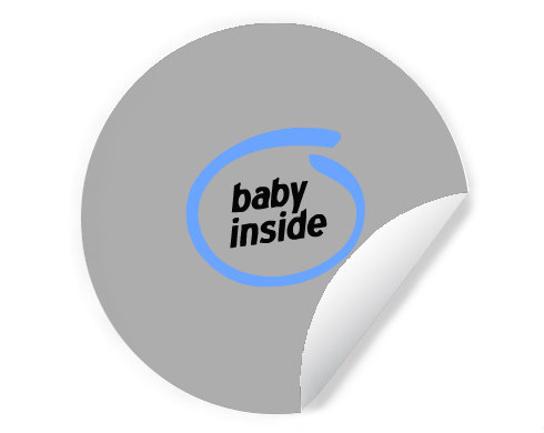 Baby Inside Samolepky kruh - Bílá