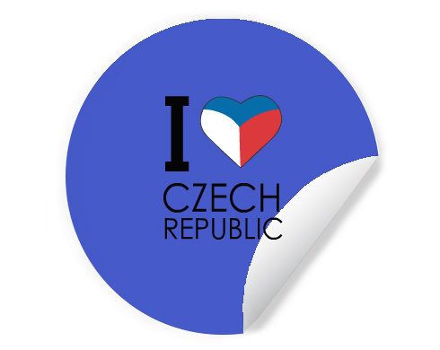 I love Czech republic Samolepky kruh - Bílá