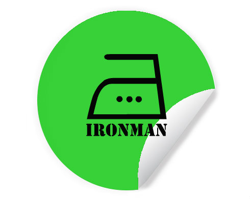 Ironman Samolepky kruh - Bílá