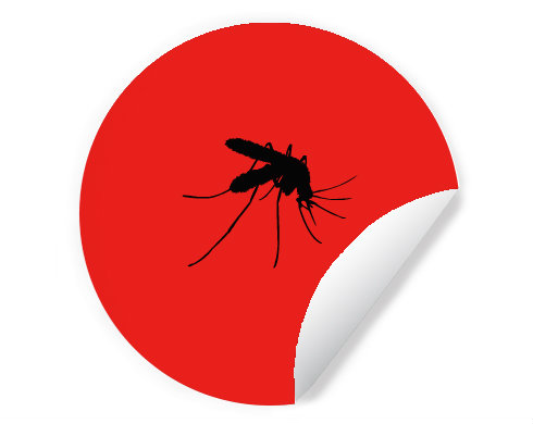 Komár Samolepky kruh - Bílá