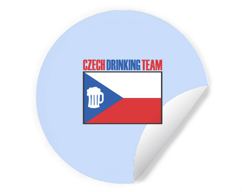 Czech drinking team Samolepky kruh - Bílá
