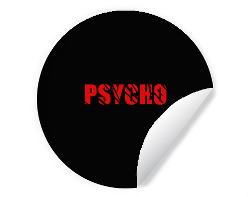 Psycho Samolepky kruh - Bílá