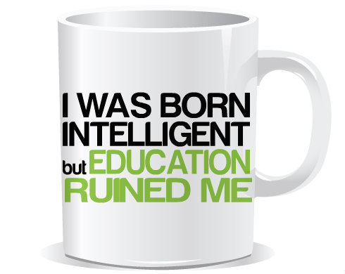 I was born intelligent Hrnek Premium - Bílá