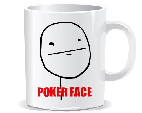 Poker face Hrnek Premium - Bílá