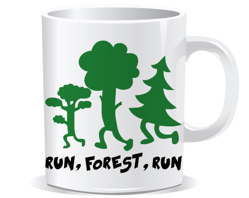 Run forest run Hrnek Premium - Bílá