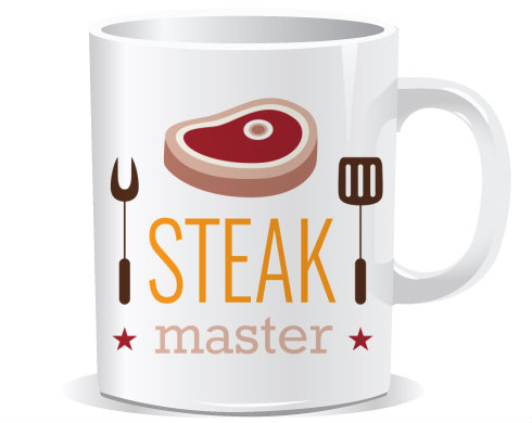 Steak master Hrnek Premium - Bílá