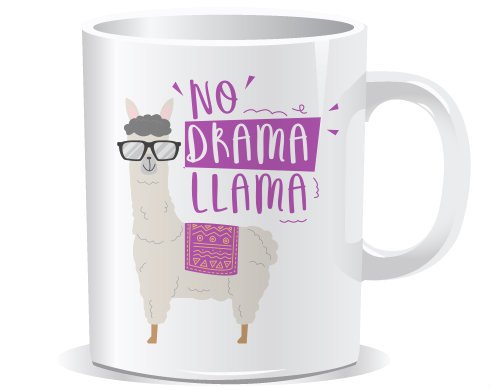 No drama llama Hrnek Premium - Bílá