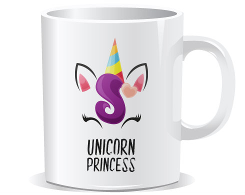 Unicorn princess Hrnek Premium - Bílá