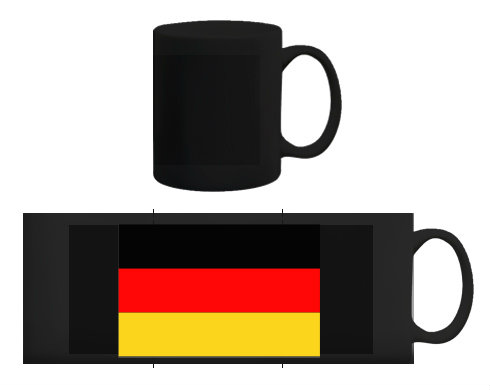 Německo Černý hrnek - černá