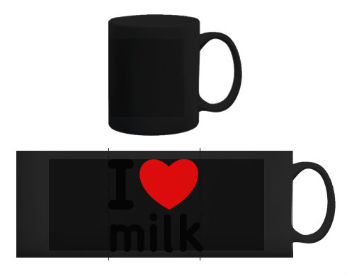I Love milk Černý hrnek - černá