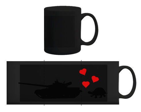 Love tank Černý hrnek - černá