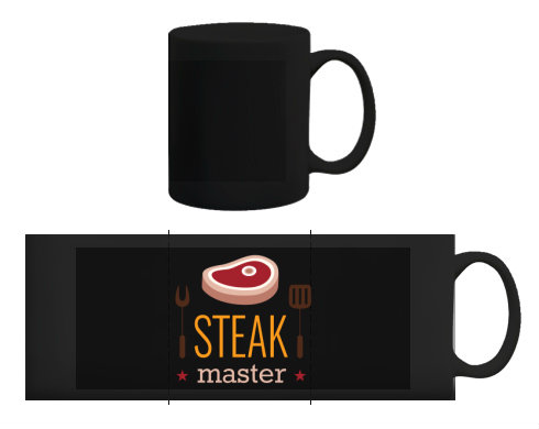 Steak master Černý hrnek - černá