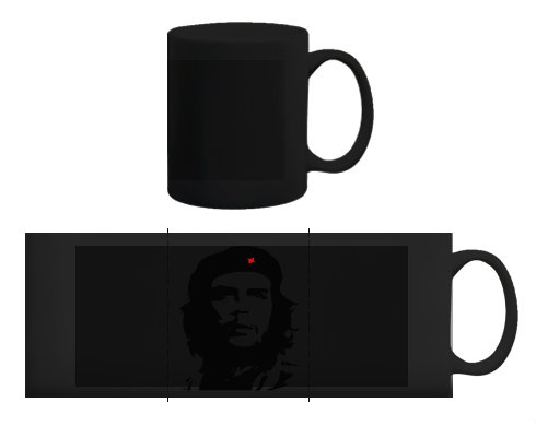Che Guevara Černý hrnek - černá