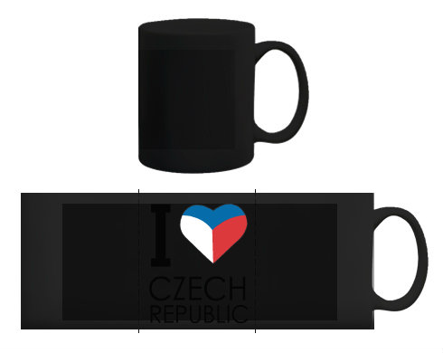 I love Czech republic Černý hrnek - černá