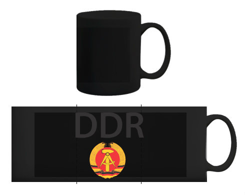 DDR Černý hrnek - černá