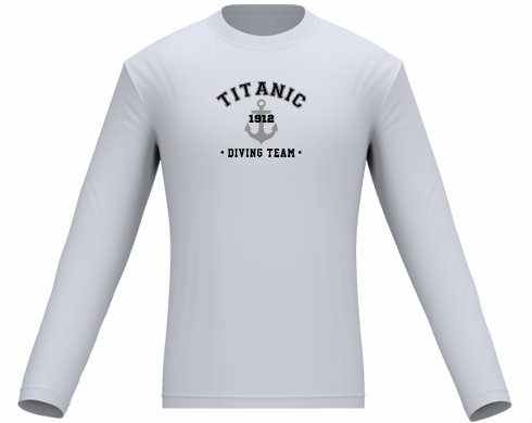 TITANIC DIVING TEAM Pánské tričko dlouhý rukáv - černá