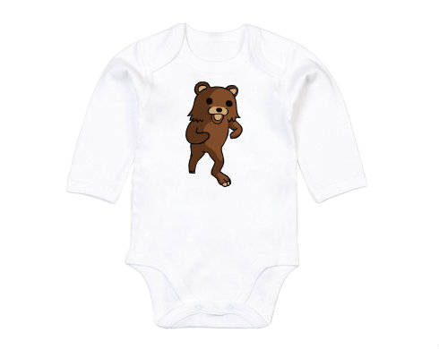 Pedobear Dětské body dlouhý rukáv BIO - Bílá