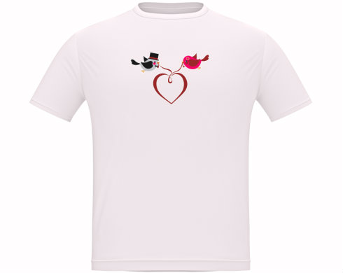 Zamilovaní ptáčci Pánské tričko Classic - Bílá