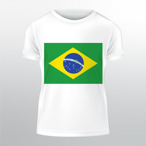Brazilská vlajka Pánské tričko Classic - Bílá