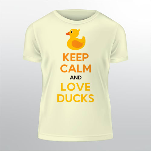 Keep calm and love ducks Pánské tričko Classic - Bílá
