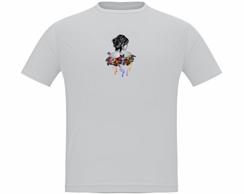 Dívka s motýly Pánské tričko Classic - Bílá