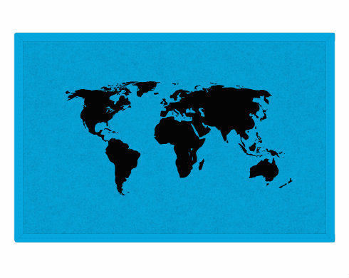Mapa světa Rohožka - Bílá