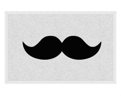 moustache Rohožka - Bílá