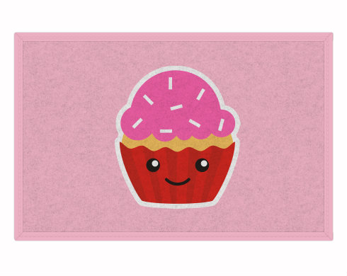 Kawaii cupcake Rohožka - Bílá