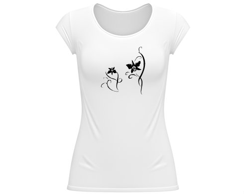 Orchidej Dámské tričko velký výstřih - Bílá