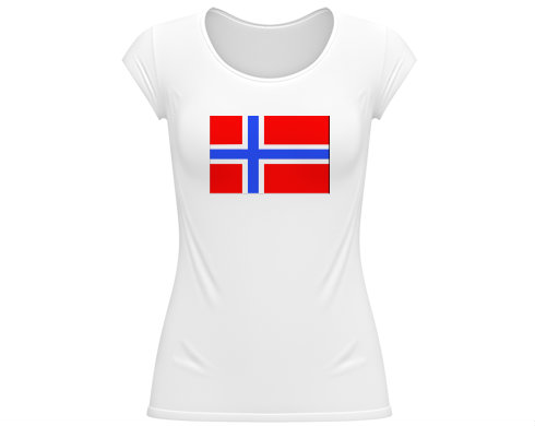 Norsko Dámské tričko velký výstřih - Bílá