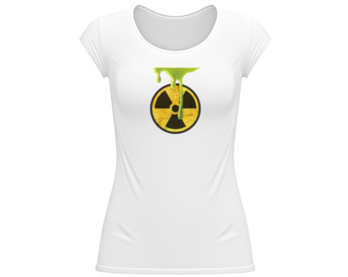 Radioaktivita Dámské tričko velký výstřih - Bílá
