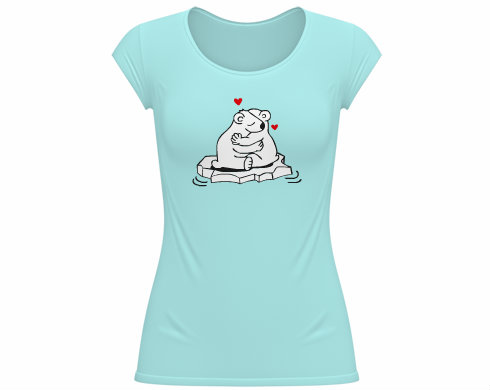 Love bears Dámské tričko velký výstřih - Bílá