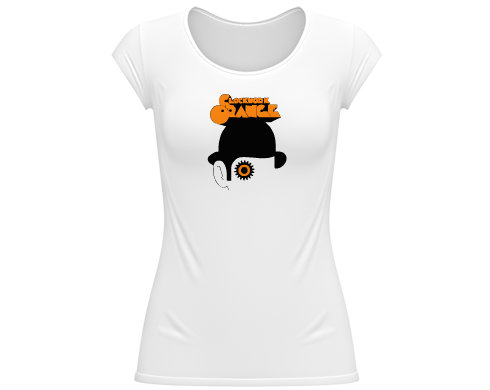 Mechanický pomeranč Dámské tričko velký výstřih - Bílá