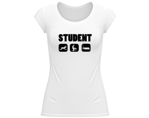 Student Dámské tričko velký výstřih - Bílá