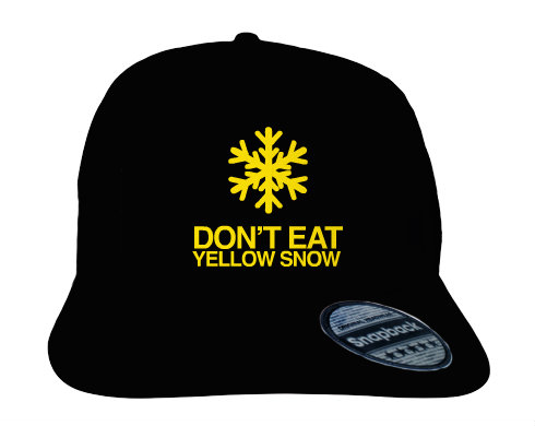 DONT EAT YELLOW SNOW Kšiltovka Snapback Rapper - černá