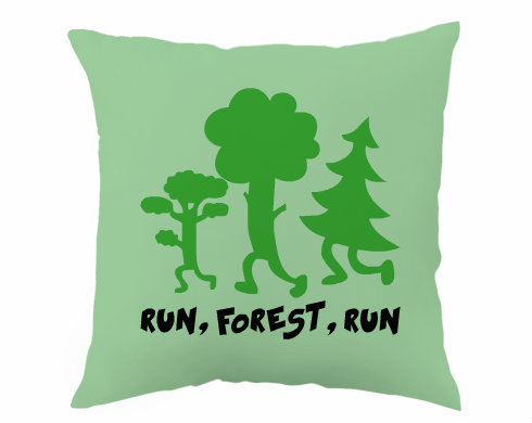 Run forest run Polštář - bílá