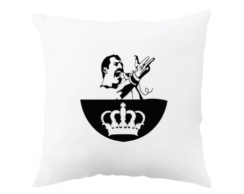 Freddie Mercury - Queen Polštář - bílá