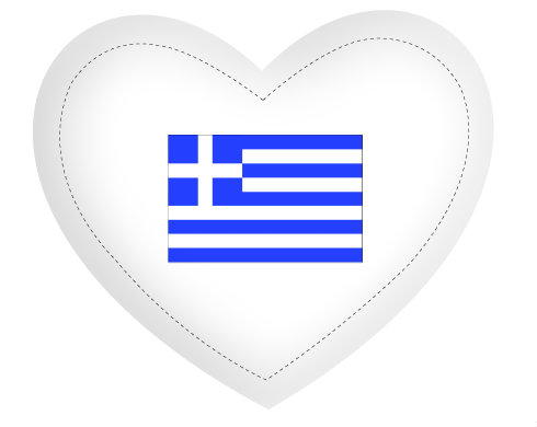 Řecko Polštář Srdce - bílá