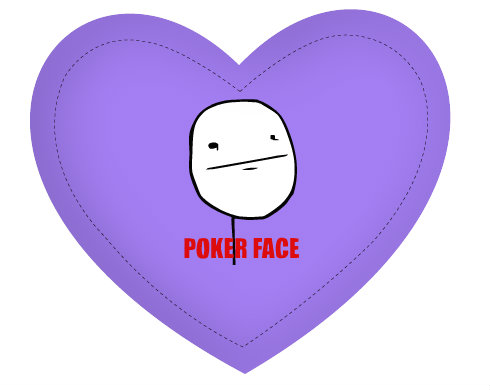 Poker face Polštář Srdce - bílá