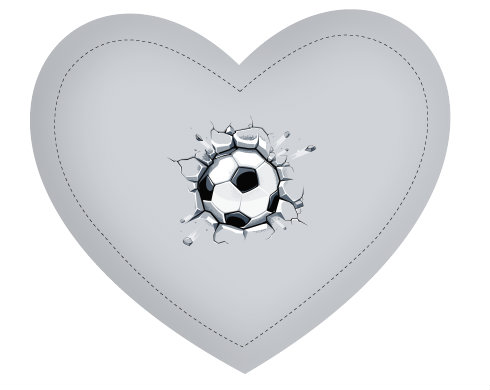 Fotbalový míč Polštář Srdce - bílá