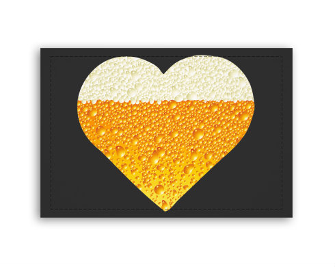 Pivní srdce Fotoobraz 90x60 cm střední - Bílá